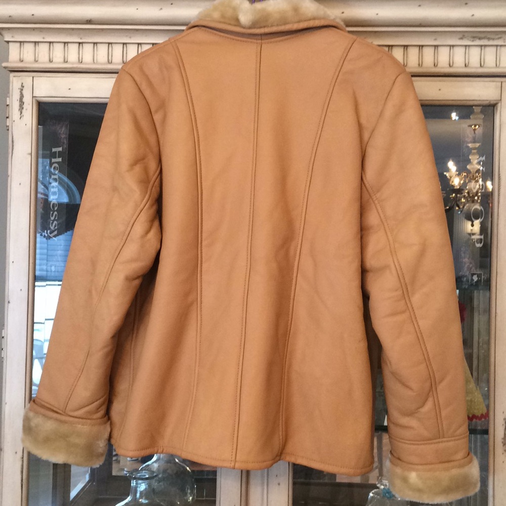 Springwell Leather Shearling Style Jacket Size Xl - image 5
